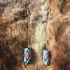 Handmade African glass beaded earrings